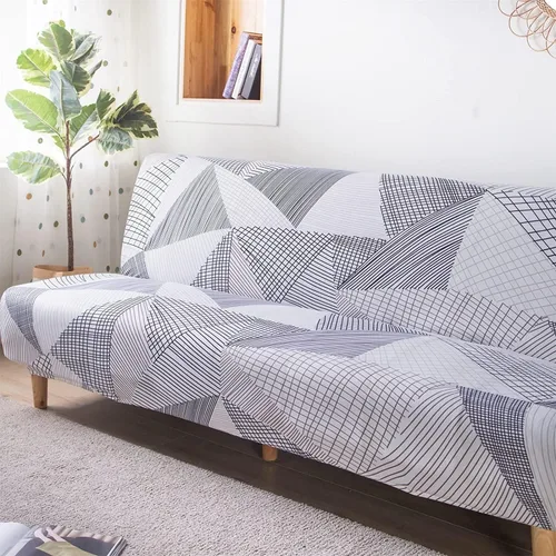 Miniatura 4 de ele ELEOPTION Funda de Sofá Cama sin Brazos Triangular Gris Funda Deslizable Elástica Fundas de Sofá Plegable Fundas de Sofá Fundas de Futón