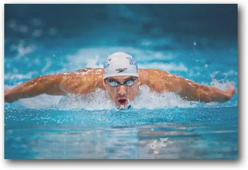 ZHIKANG Póster de Michael Phelps Campeón del Mundo Nadador (5) Pintura sobre lienzo, póster de arte de pared, impresión de desplazamiento de imagen,