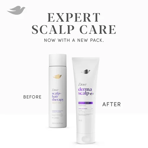 Miniatura 7 de Dove Derma Scalp - Acondicionador de densidad de 1 unidad con suero laminar, glicerina y zinc + péptidos para pérdida y rotura del cabello, 9 onzas