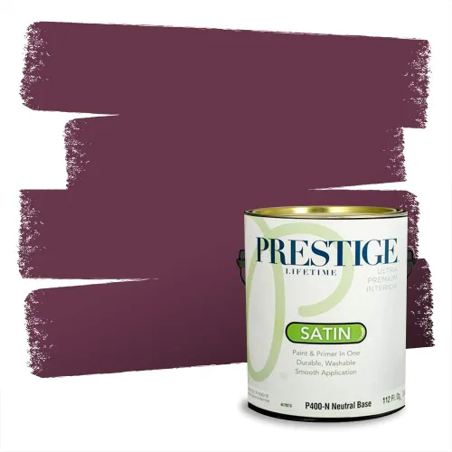 Miniatura 456 de Prestige Paints Pintura exterior e imprimación en uno, 1 galón, plano, coincidencia comparable de Valspar* Amber Rose*
