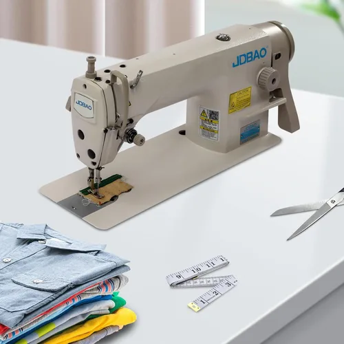 Miniatura 3 de Máquina de coser industrial blanca de 550 W, máquina de coser de tapicería de hierro de 110 V, máquina de coser comercial para vinilo, tapicería