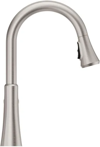 Miniatura 2 de Grifo de cocina Pfister Miri con rociador extraíble y dispensador de jabón, manija única, arco alto, acabado de acero inoxidable Spot Defense, Spot