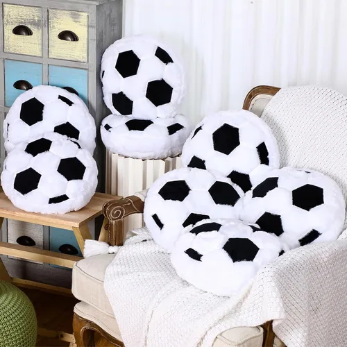 Gerrii 8 almohadas de bola de 13.8 pulgadas, cojines deportivos de felpa mullida, cojín de felpa para regalos de equipo, decoración de dormitorio