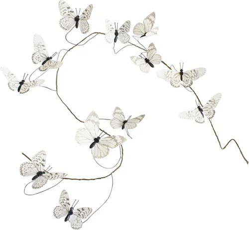 Miniatura 35 de Guirnalda de mariposa artificial, enredaderas decorativas de mariposa falsas, decoración colgante de mariposa única en 3D para pared del hogar, Azul