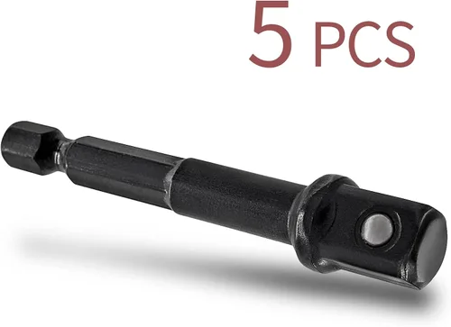 Miniatura 2 de Biaungdo Adaptador de broca cuadrada, 5 piezas de extensión de enchufe de impacto hexagonal de 1/4, adaptador de enchufe de impacto para taladros