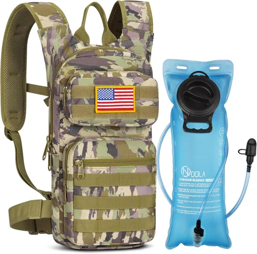 Miniatura 7 de NOOLA Mochila de hidratación con vejiga de agua de TPU de 3 L, mochila táctica de agua Molle para hombres y mujeres, paquete de hidratación