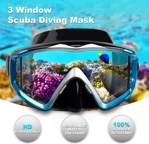 Miniatura 2 de Máscara de buceo Pano 3 para adultos, máscara de esnórquel de vidrio templado, máscara de natación antivaho sin fugas, gafas de natación con Juego