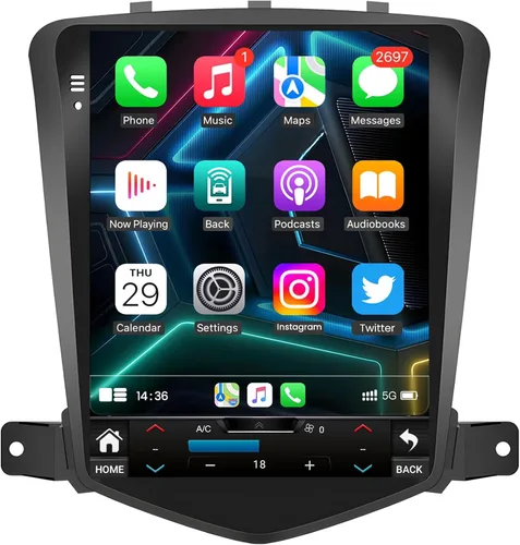 Radio estéreo de coche para Chevrolet Cruze 2009-2015: 5G WiFi IPS pantalla táctil inalámbrica CarPlay Andriod Auto 1080P cámara de respaldo control