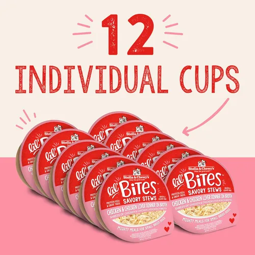 Miniatura 2 de Stella & Chewy's Lil Bites - Guisos salados para razas pequeñas, cena de hígado de pollo y pollo en caldo, tazas de 2.7 onzas (paquete de 12)