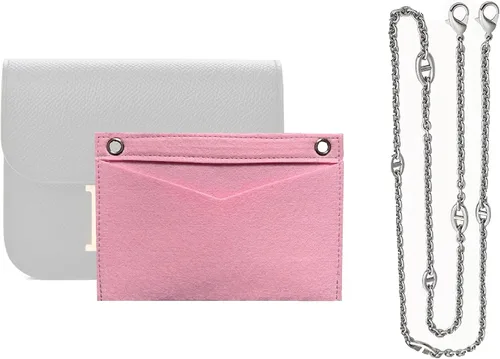 Constance Slim Wallet Strap Insert Constance Conversion Kit with Gold Chain Constance Slim Wallet Insert Wallet on Chain (Lime, 120cm Silver Chain)