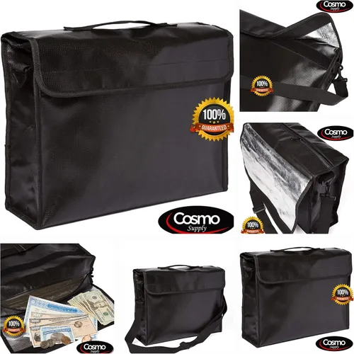 Miniatura 7 de Cosmo - Bolsas de documentos ignífugas, bolsa grande ignífuga para dinero en efectivo con correa para el hombro, bolsa de dinero impermeable e