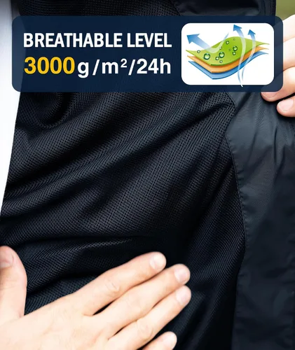 Miniatura 11 de SWISSWELL Chaqueta impermeable para hombre, rompevientos, ligera con capucha para uso diario casual