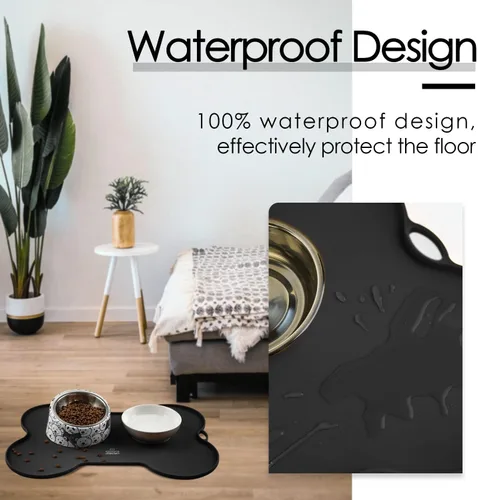 Miniatura 3 de Super Design Tapete de comida para perros, tapete para comida y agua, de silicona, antiderrames, tapete para alimentación de gatos, mantel
