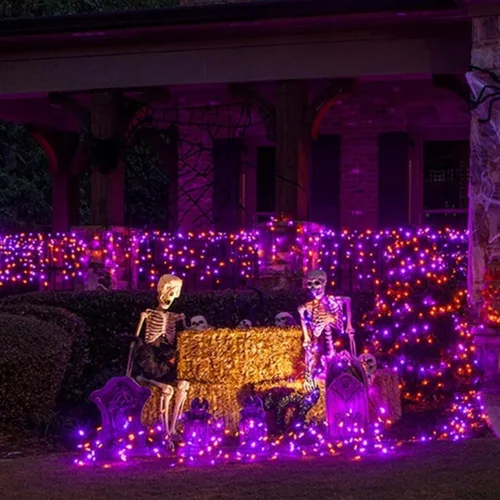 Miniatura 7 de TW SHINE - Luces de Navidad que cambian de color, 200 luces LED RGB de 66 pies, luces de Halloween para exteriores con control remoto, impermeables