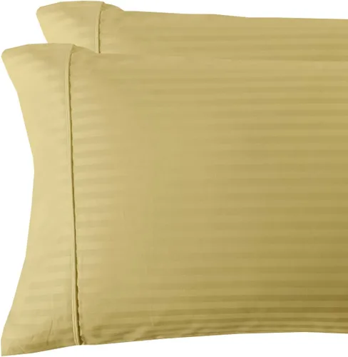 Miniatura 15 de sheetsnthings Juego de 2 fundas de almohada de 300 hilos, tamaño Queen, color negro a rayas