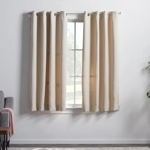 Miniatura 26 de Linenspa Juego de 2 paneles de cortinas opacas 85% - Cortinas negras de 84 pulgadas de largo, aislamiento térmico, reducción de ruido, esenciales