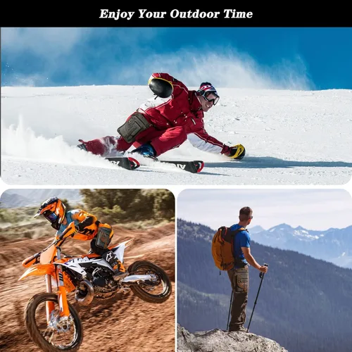 Miniatura 6 de Handadsume Lona resistente al agua + cuero para motocicleta, viajes, riñonera de viaje, bolsa de pierna para hombres y mujeres FB2141, 2141-El verde