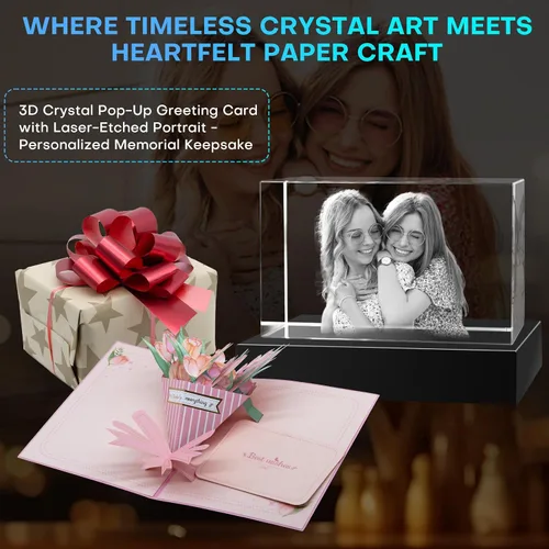 Miniatura 7 de Regalo personalizado de fotos de cristal 3D, recuerdo personalizado con grabado láser para aniversario, boda, cumpleaños, regalos únicos