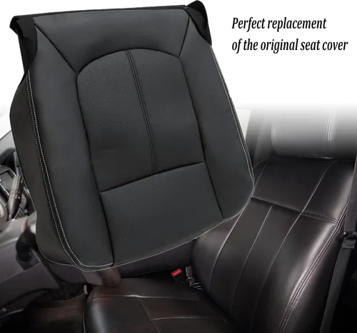 Miniatura 2 de GXARTS Funda de asiento de cuero de repuesto para parte inferior del lado del conductor, color negro #5B o 6B, compatible con Ford F250 F350 F450