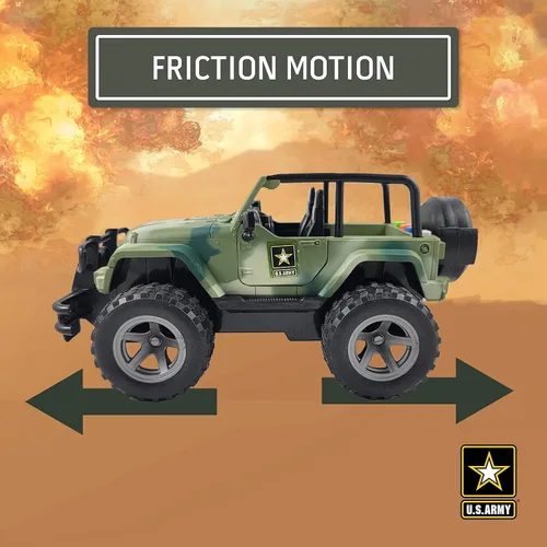 Miniatura 3 de Lollipop United States Army Camión de juguete con potencia de fricción 1/16 modelo de vehículo todo terreno con luz de coche y sonido, juguete
