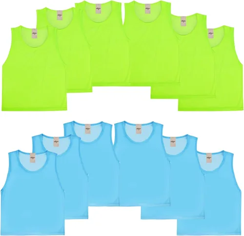 Miniatura 15 de Pinnies Scrimmage - Camiseta de práctica Penny para jóvenes, adultos, baloncesto, fútbol, voleibol 6 naranja + 6 azul