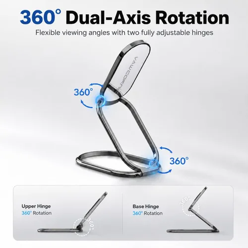 Miniatura 2 de VAWcornic Soporte para anillo de teléfono, soporte de dedo giratorio de doble dirección de 540° para iPhone, Samsung, Huawei Smartphone, Tablet