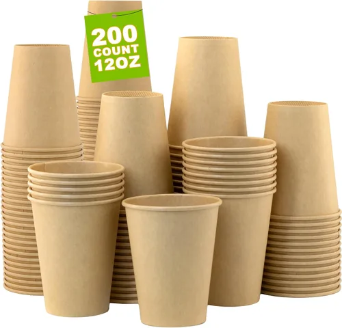 Miniatura 41 de Paquete de 100 tazas de café desechables de pared ondulada corrugada de 16 onzas con tapas y pajitas, tazas aisladas resistentes para bebidas