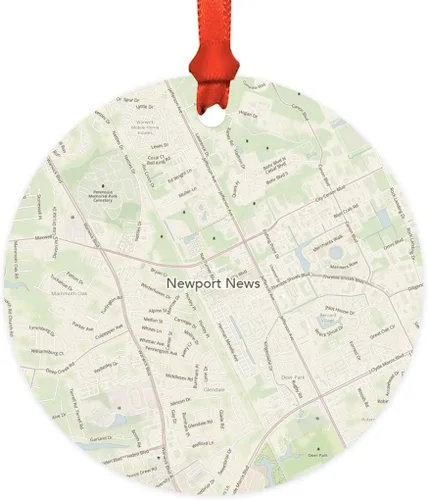 Miniatura 16 de Andaz Press Mapa de la ciudad de Estados Unidos redondo de madera natural MDF ornamento de Navidad, Akron, Ohio Vintage Mapa, 1 paquete, larga