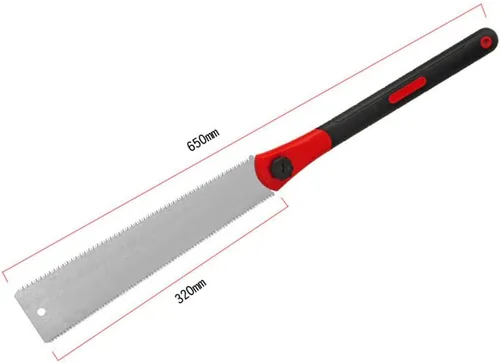 Miniatura 2 de Sierra de mano de doble filo, 12.5 pulgadas, sierra de tracción japonesa Ryoba flexible para corte fino y grueso para carpintería de corte fino