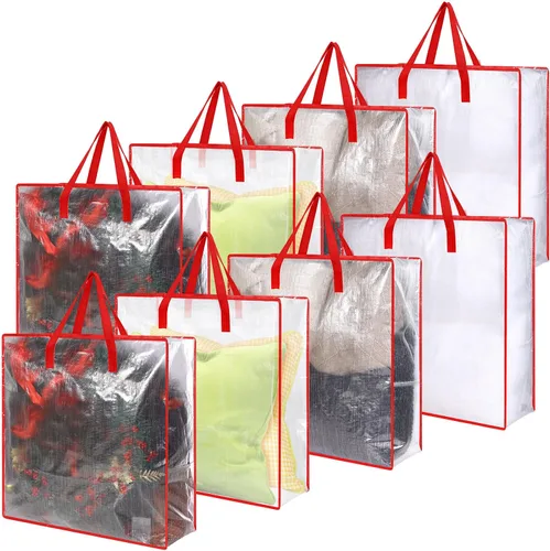 Miniatura 7 de 8 bolsas transparentes de almacenamiento de coronas de 26 pulgadas, contenedor de guirnaldas, guirnalda de puertas, soporte de almacenamiento de Gris