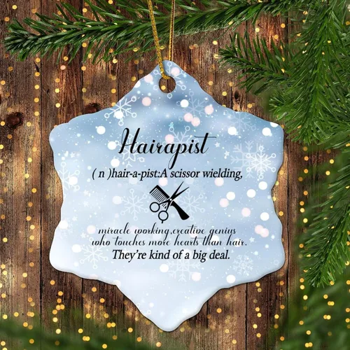 Miniatura 9 de Hairapist - Adornos de Navidad 2023 Definición de hairapista, decoraciones navideñas para árbol Descripción de la palabra Adornos únicos colgantes