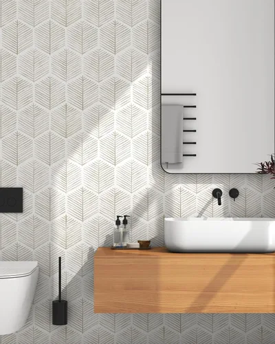 Miniatura 2 de Papel tapiz moderno despegable y adhesivo de 17.3''×393'' Papel tapiz autoadhesivo Papel de contacto boho beige y blanco geométrico Papel tapiz