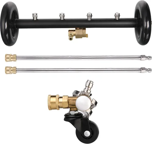 Miniatura 10 de Tool Daily Limpiador a presión de tren de rodaje de 16 pulgadas, accesorio para lavadora a presión del tren de rodaje, lavado debajo del automóvil