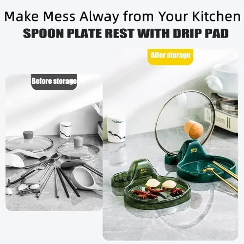 Miniatura 4 de Espátula de cocina multifunción, soporte para espátula de cocina multifuncional, soporte para cucharas con soporte para tapa, espátula de cocina