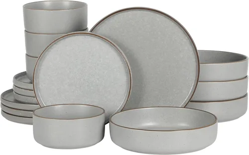 Miniatura 23 de Gibson Elite Peach Orchard 12-Piece New Bone China Dinnerware Set Service for 4, Embossed Fluted Plates and Bowls, Dishwasher and Microwave Safe
