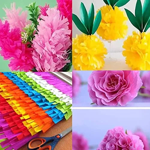 Miniatura 3 de Pliegues de papel crepé (30 hojas), 20 pulgadas de ancho por 3.2 pies de largo, papel crepé mexicano, 21 colores surtidos (verde claro)