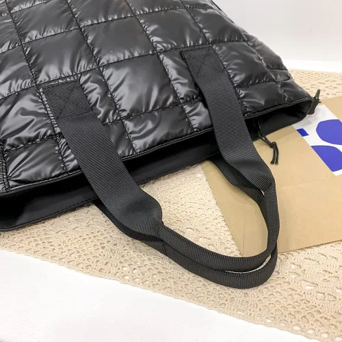 Miniatura 4 de AZURAOKEY Bolso de mano acolchado para mujer, acolchado de algodón acolchado, bolsa de hombro acolchada de invierno