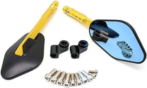 Miniatura 7 de Espejos traseros universales para motocicleta, espejos retrovisores CNC para Kawasaki para VERSYS 1000 ER6N para Yamaha XTZ 250 FZ6R para Suzuki Azul