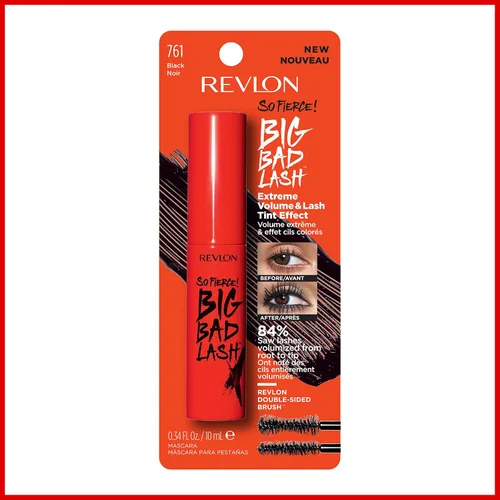 Miniatura 6 de Revlon Rímel, So Fierce Big Bad Lash Maquillaje de Ojos, Voluminizante, Relleno de Media para Ella, Dura hasta 24 Horas, 761 Negro, 0.34 fl oz