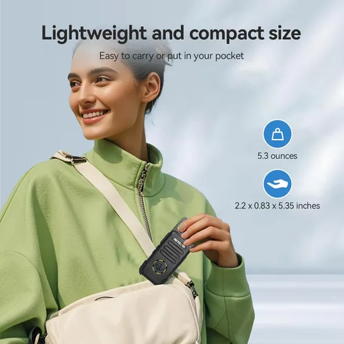 Miniatura 8 de Retevis RT22S Walkie Talkies para adultos, radio de 2 vías con auricular, pantalla de canal, recargable, radio bidireccional FRS portátil, mini