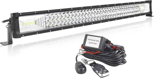 Miniatura 9 de Willpower Barra de luz LED recta de 22 pulgadas y 270 W para automóvil con control remoto estroboscópico de 12 V, kit de cables de cableado de 6000