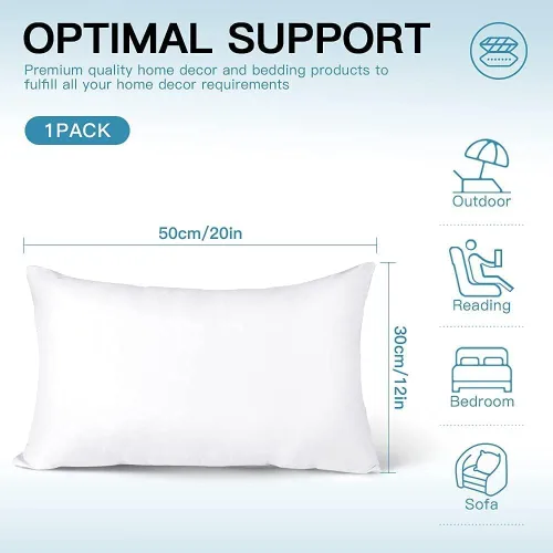 Miniatura 7 de OTOSTAR Almohada impermeable de alta calidad para exteriores, resistente al agua, 12 x 20 pulgadas, relleno de almohada decorativa para sofá, funda