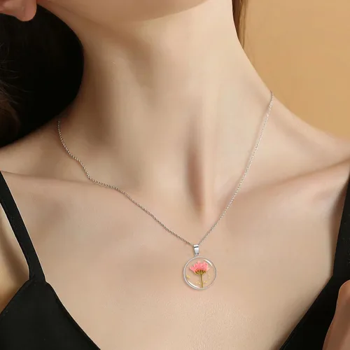 Miniatura 52 de Pressed Flower Necklace Gift for Women Personalized Handmade Necklaces Birth Flower Necklace