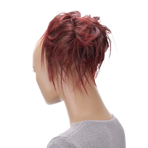 Miniatura 16 de CAISHA Prettyshop - Banda elástica XXL tipo postizo de cabello voluminoso ondulado, ideal para peinados recogidos de novias o rodetes desaliñados