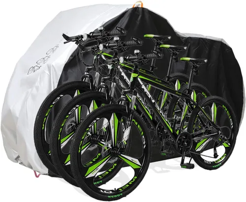 Miniatura 8 de Aiskaer Funda para bicicleta de 2 a 3 bicicletas, impermeable, negro, poliéster, resistente, montaña, carretera, bicicletas eléctricas
