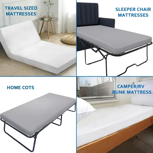 Miniatura 5 de Sábanas de cuna de 30" x 80", sábana ajustada de tamaño de cuna con cama estrecha/litera de campamento/camas para invitados/camping/remolques de Gris