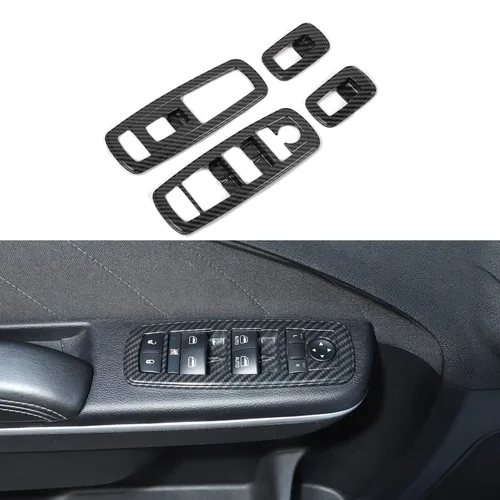 Miniatura 10 de Voodonala Interruptor de elevación de ventana, botón de control de elevalunas eléctrico, embellecedor para Dodge Charger Durango 2011-2025, para RAM