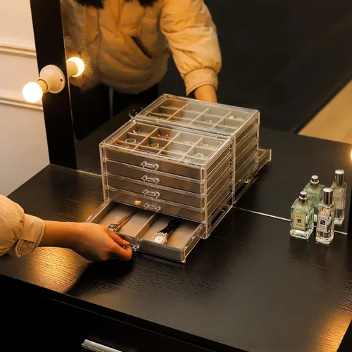 Miniatura 6 de Cq acrylic Organizador de joyas con 5 cajones