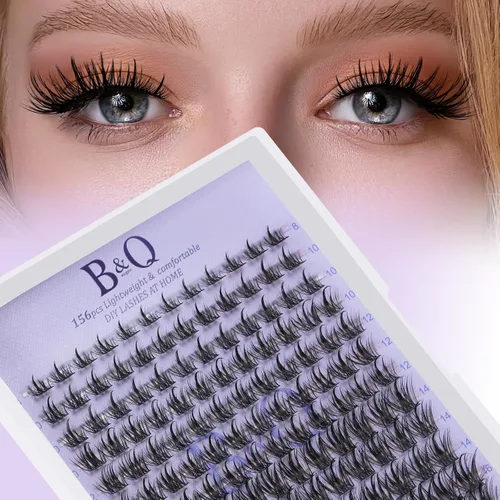 Miniatura 40 de B&Qaugen Racimos de Pestañas 156PCS Kit de Racimos de Pestañas B01+B02+B19 Kit de Extensión de Pestañas DIY Kit de Extensión de Pestañas 8-18mm