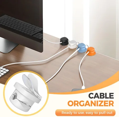 Miniatura 4 de Organizador magnético de cables de carga 2026, paquete de 6 clips de organización de cables con adhesivo para teléfono, soporte de almacenamiento